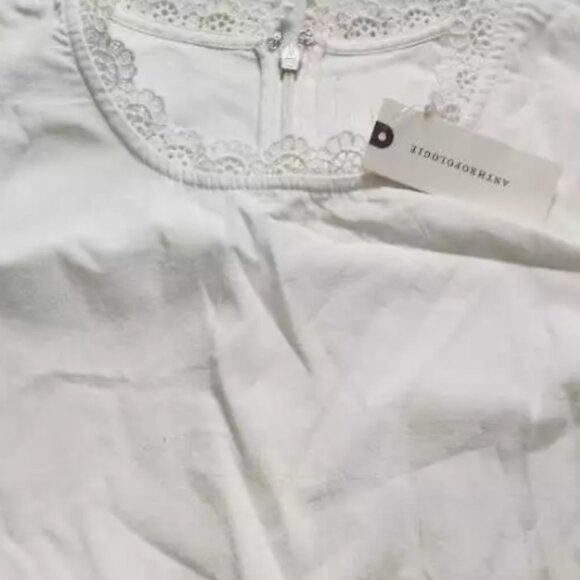 Brand New By Anthropologie Sleeveless Poplin Lace Mini Dress - Picture 7 of 12